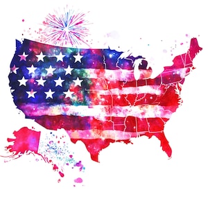 Autocollant de carte des États-Unis, drapeau du 4 juillet, autocollant patriotique américain, jour de l'indépendance