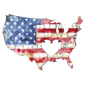 Autocollant de carte des États-Unis, drapeau du 4 juillet, autocollant patriotique américain, jour de l'indépendance