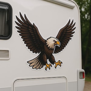 Autocollant aigle aux ailes déployées, autocollant puissant oiseau pour voiture, ordinateur portable, camping-car, cadeau pour les amoureux de la nature et symbole de liberté