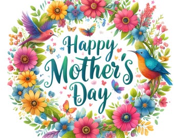 4x Mother's Day Sticker Set (4 pieces): Happy Birthday Mom Stickers - Mother's Day Gift