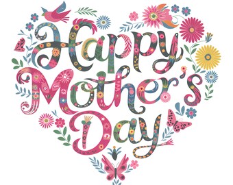 4x Mother's Day Sticker Set (4 pieces): Happy Birthday Mom Stickers - Mother's Day Gift