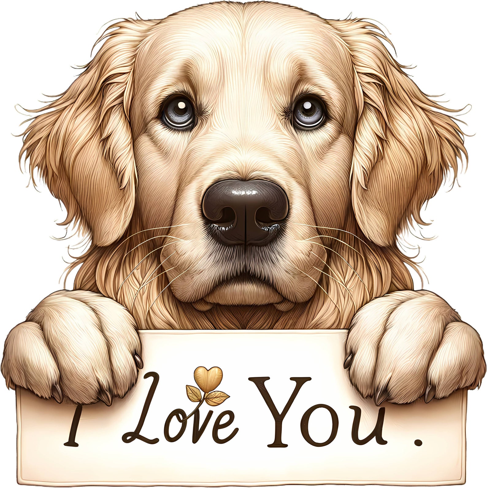 Dogs Holding i Love You Signs Stickers Dog Stickers - Etsy