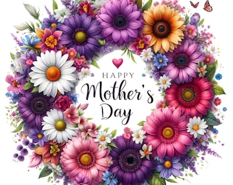 4x Mother's Day Sticker Set (4 pieces): Happy Birthday Mom Stickers - Mother's Day Gift