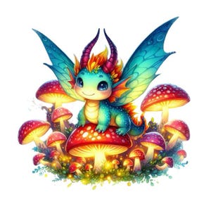 Naklejka Cute Baby Dragon – Fantasy Wall Decal & Car Sticker