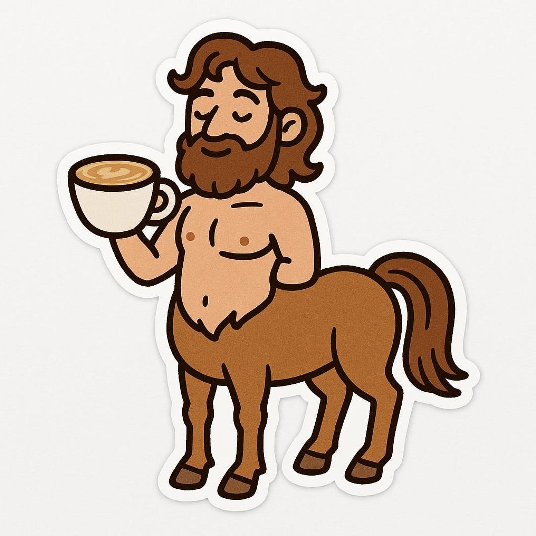 Sticker Centaur With Cappuccino Car Sticker Weatherproof Outdoor Vinyl ...