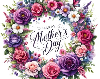 4x Mother's Day Sticker Set (4 pieces): Happy Birthday Mom Stickers - Mother's Day Gift