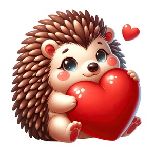Cute hedgehog with heart | Loving cartoon sticker | Car sticker wall decal gift for animal lovers