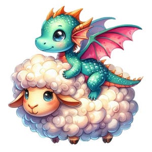 Naklejka Cute Baby Dragon – Fantasy Wall Decal & Car Sticker