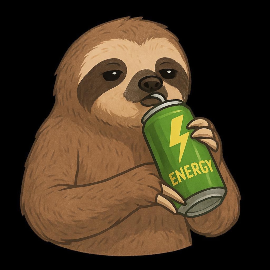 Sticker Sloth With Energy Drink Car Sticker Weatherproof Outdoor Vinyl ...