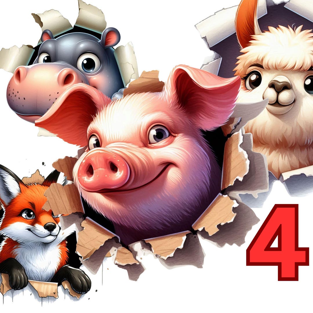 Putstanding Sticker Funny Animal Car Stickers (4 Pieces) β Waterproof for Windows & Laptops ...