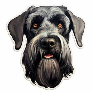 Riesenschnauzer Auto Aufkleber Hunde Sticker für Fenster Laptop Wandtattoo Hunderasse Motiv Geschenk Idee Wachhund Deko stark treu Design