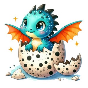 Naklejka Cute Baby Dragon – Fantasy Wall Decal & Car Sticker