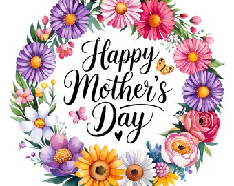4x Mother's Day Sticker Set (4 pieces): Happy Birthday Mom Stickers - Mother's Day Gift