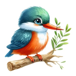 Lot de 2 autocollants de voiture motif martin-pêcheur aquarelle – Autocollant coloré pour vitre de voiture, ordinateur portable, décoration nature et amoureux des oiseaux