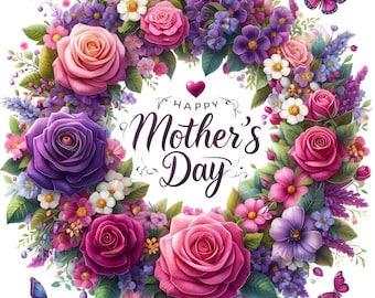 4x Mother's Day Sticker Set (4 pieces): Happy Birthday Mom Stickers - Mother's Day Gift