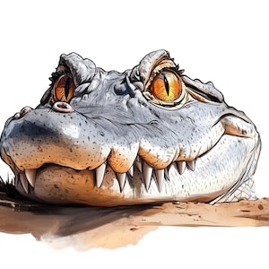 Crocodile Sticker Wall Decal Car Sticker 3D Cartoon Animal Motif Funny Decoration for Car Laptop Wall Children's Room