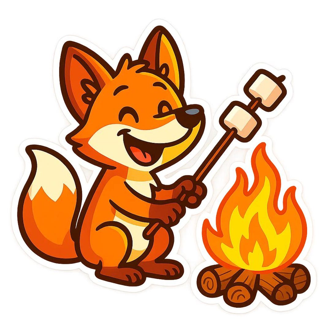 Stupidfox Sticker 4X Funny Cartoon Fox Sticker Watercolor Funny Fox Sticker Funny Animal ...