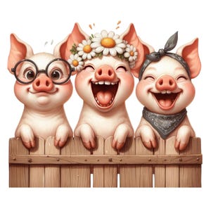 Lustige Bauernhoftiere Sticker, witzige Farm Tiere Aufkleber, Bauernhof Cartoon