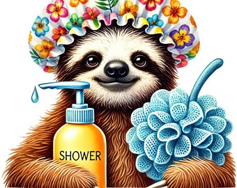 Sloth Spa-klistermärkesset, flerpack, 9 x 9 cm, bildekaler, välbefinnande, rolig, avslappning, vinyl, badrumsdekor