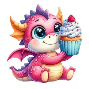 Naklejka Cute Baby Dragon – Fantasy Wall Decal & Car Sticker