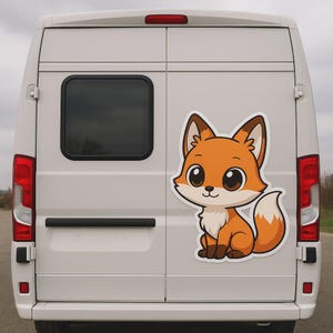Adesivo volpe anime con grandi occhi Adesivo divertente per roulotte o camper regalo personalizzabile per gli appassionati di animali manga per esterni