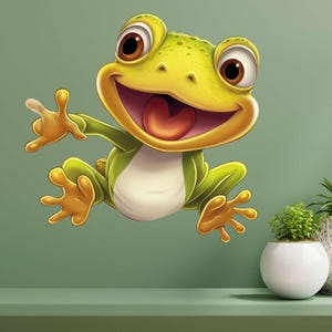 Happy Frog Sticker – Cute Wall Decal & Car Sticker
