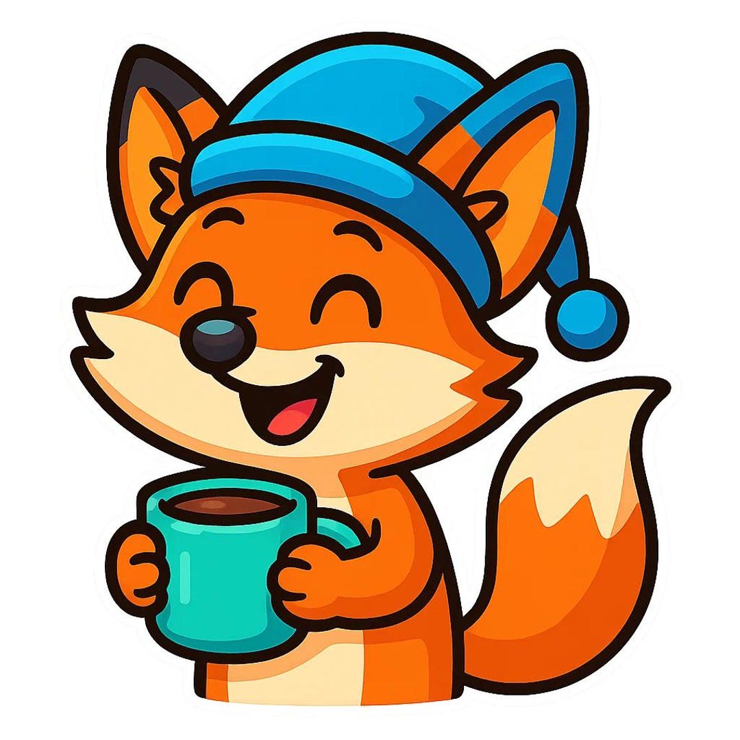 4X Lustiger Cartoon Fuchs Sticker Aquarell Funny Fox Aufkleber Witziges ...