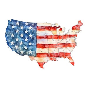 Autocollant de carte des États-Unis, drapeau du 4 juillet, autocollant patriotique américain, jour de l'indépendance