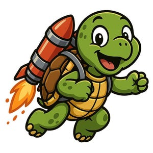 Adesivo Tartaruga con Zaino Razzo Adesivo per Auto Adesivo in Vinile per Esterni Resistente alle Intemperie Personalizzabile