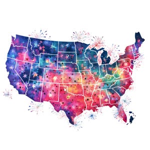 Autocollant de carte des États-Unis, drapeau du 4 juillet, autocollant patriotique américain, jour de l'indépendance