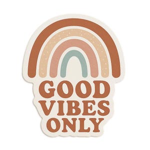 Adesivi arcobaleno Boho – Solo buone vibrazioni – Adesivi pastello per diario, telefono, laptop, idea regalo