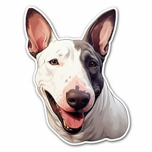 Bullterrier Auto Aufkleber Hunde Sticker für Fenster Laptop Wandtattoo Hunderasse Motiv Geschenk Idee Terrier Design Haustier Deko stark