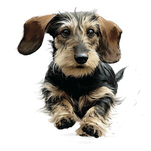 Pegatina for Sale con la obra «Dachshund de pelo duro» de Elarex