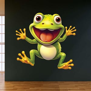 Funny frog sticker & wall decal – cute frog motif as car sticker
