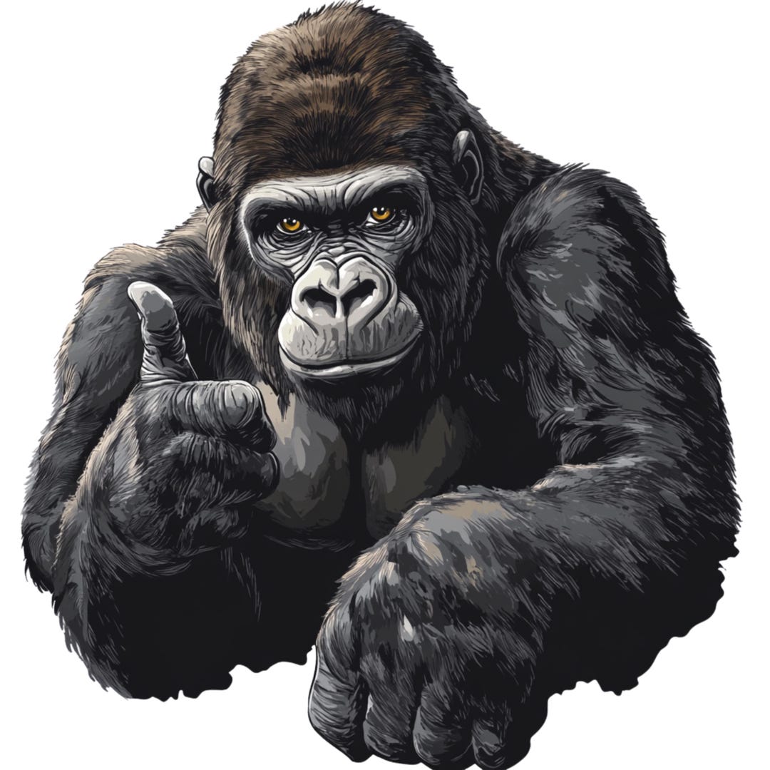 5X Gorilla Stickers Funny Monkey Car Stickers Humorous Silverback Vinyl ...