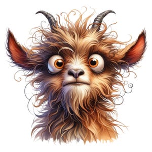 Crazy goat sticker | Funny billy goat car sticker | Cartoon animal wall decal | Humorous baby goat motif for animal fans