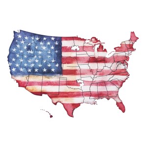 Autocollant de carte des États-Unis, drapeau du 4 juillet, autocollant patriotique américain, jour de l'indépendance
