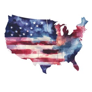 Autocollant de carte des États-Unis, drapeau du 4 juillet, autocollant patriotique américain, jour de l'indépendance