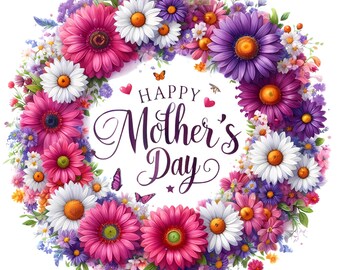 4x Mother's Day Sticker Set (4 pieces): Happy Birthday Mom Stickers - Mother's Day Gift