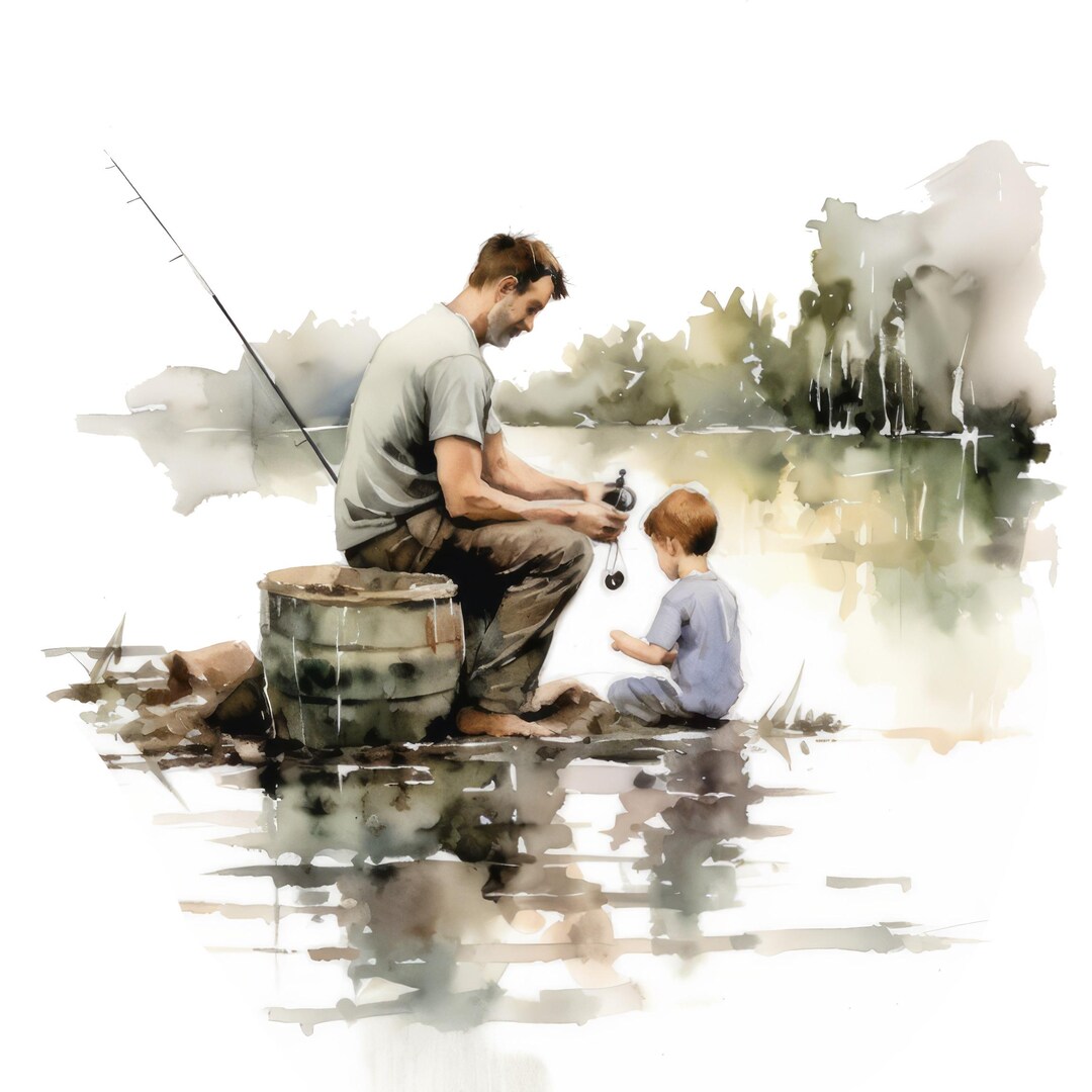 Son Sticker 4x Father and Son Fishing Sticker Set (4 Pieces): Angler Dad Gift Car ...