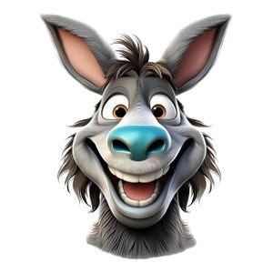 Adesivo engraçado de cara de burro – Cara engraçada de burro como adesivo de parede e adesivo de carro