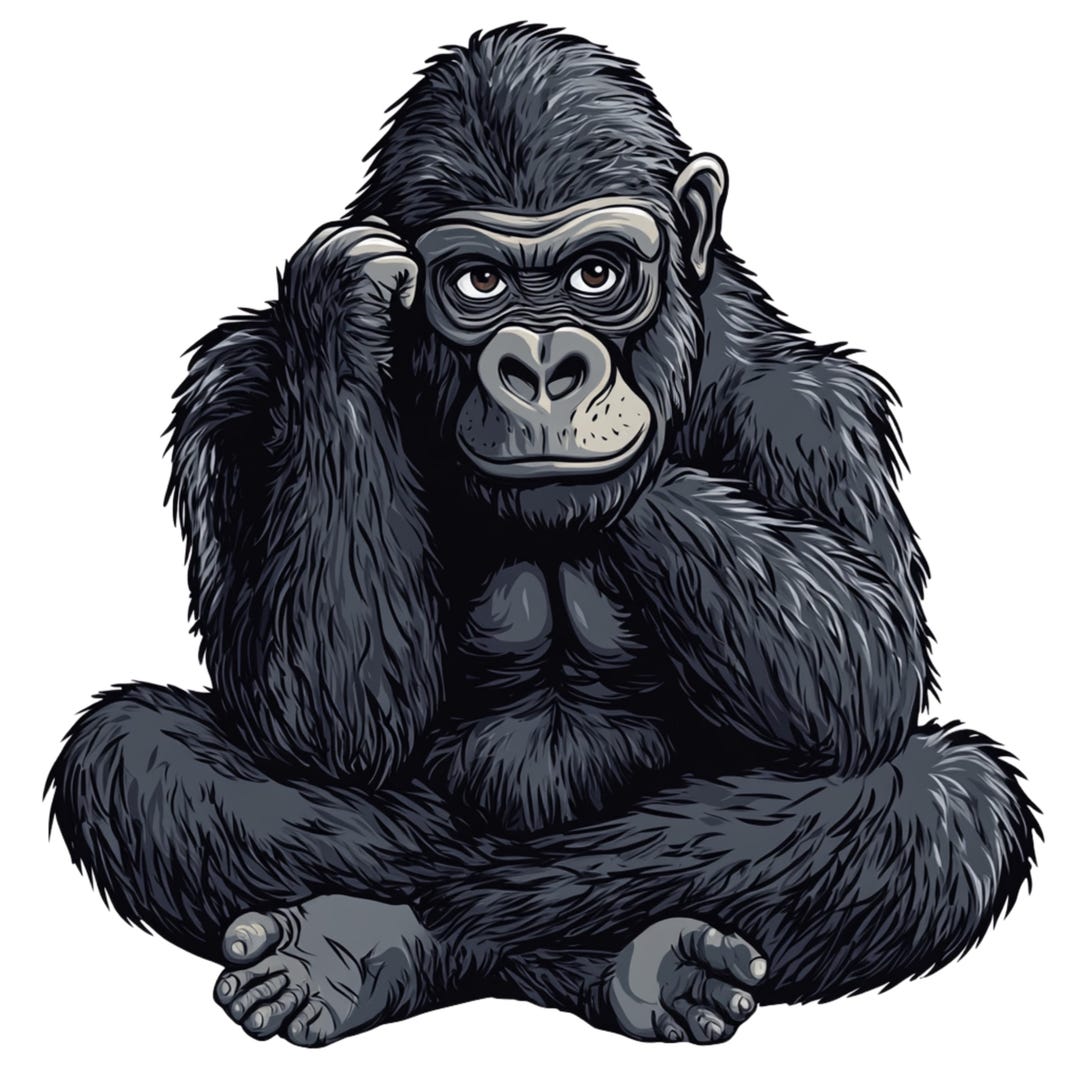 5X Gorilla Stickers Funny Monkey Car Stickers Humorous Silverback Vinyl ...