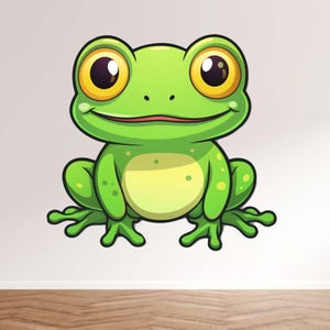 Cartoon Frog Sticker – Cute Frog Wall Decal & Car Sticker