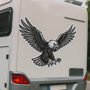 Autocollant aigle aux ailes déployées, autocollant puissant oiseau pour voiture, ordinateur portable, camping-car, cadeau pour les amoureux de la nature et symbole de liberté