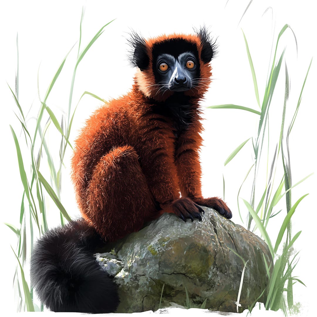 5X Red Lemur Stickers Car Decals Exotic Madagascar Vari Animal ...
