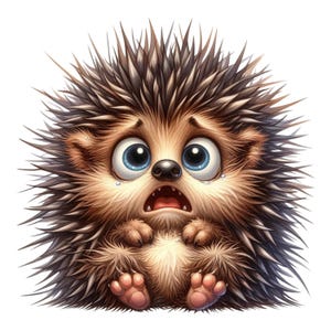 Pegatina de erizo asustado | Pegatina de animalito para coche | Vinilo decorativo para habitación infantil con dibujos animados | Idea de regalo para amantes de los animales