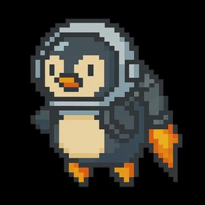 Pingüino astronauta con mochila propulsora – Pegatina divertida de dibujos animados – Resistente a la intemperie – Regalo para amantes del espacio, los animales y el humor