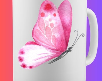 Schöne Schmetterlings Motivtasse Bedruckte Kaffeetasse | Kaffeebecher liebevoll bedruckt mit Lustige Tasse schönes Geschenk