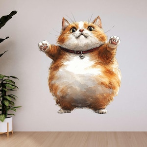 Crazy Surprise Cat Sticker – Funny Cat as Wall Decal & Car Sticker