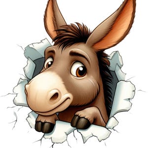 Ezel Sticker Muursticker Auto Sticker 3D Effect Grappige Dieren Cartoon Decoratie voor Auto Muur Laptop